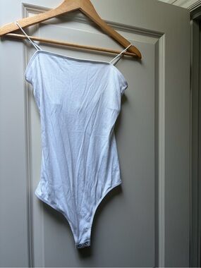 Hollister White Women's Ribbed Strap Bodysuit - Classic Tank Style